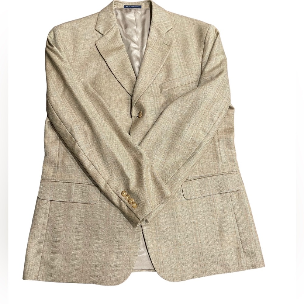 Land’s End Beige Blazer Sport Jacket 44 R Silk Blend